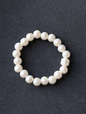 Elegant White Pearl Glass Beads Bracelet