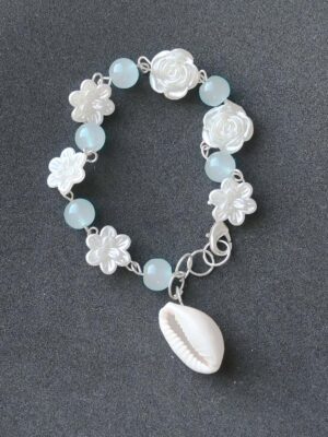 Oceanic Glass Beads Bracelet with Kaudi