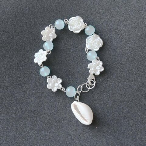 Oceanic Glass Beads Bracelet with Kaudi