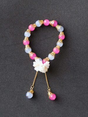 Multicolor Hanging Flower Glass Beads Bracelet