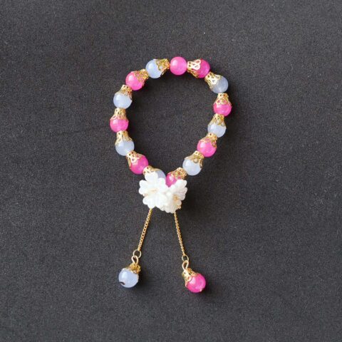 Multicolor Hanging Flower Glass Beads Bracelet