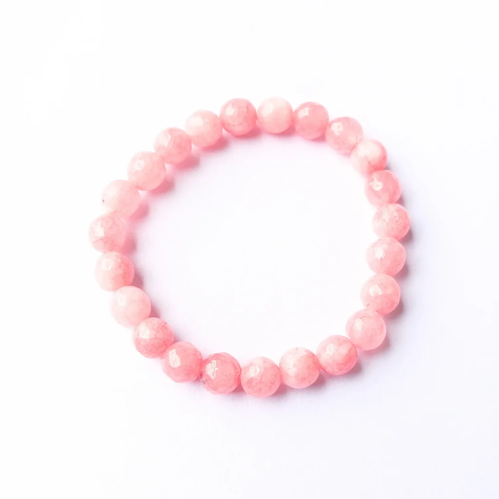 Blush Bloom Agate Bracelet, Handmade women's fashion bracelet with unique design