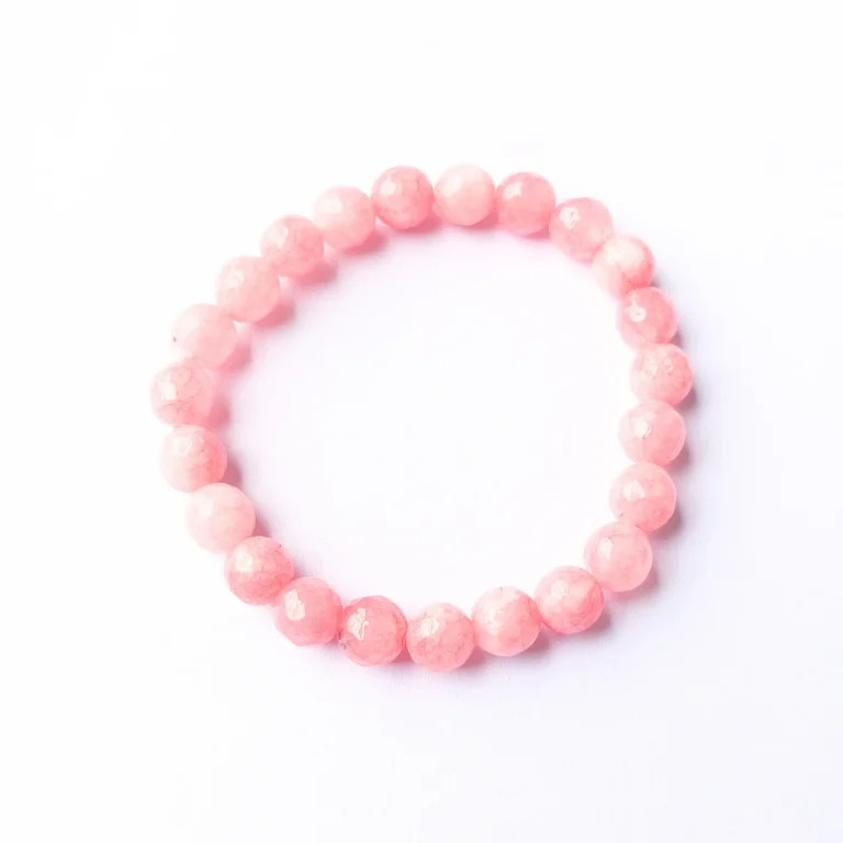 Blush Bloom Agate Bracelet, Handmade women's fashion bracelet with unique design