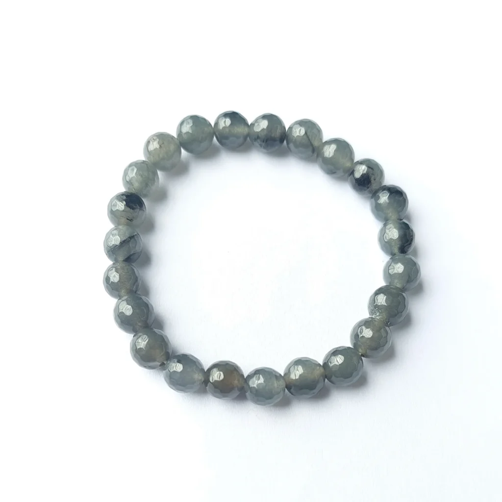 Shadow Stone Agate Bracelet, Handmade women's fashion bracelet with unique design