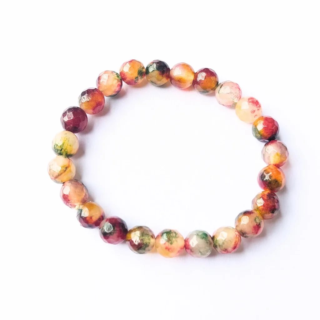 Autumn Bloom Agate Bracelet, Handmade women's fashion bracelet with unique design