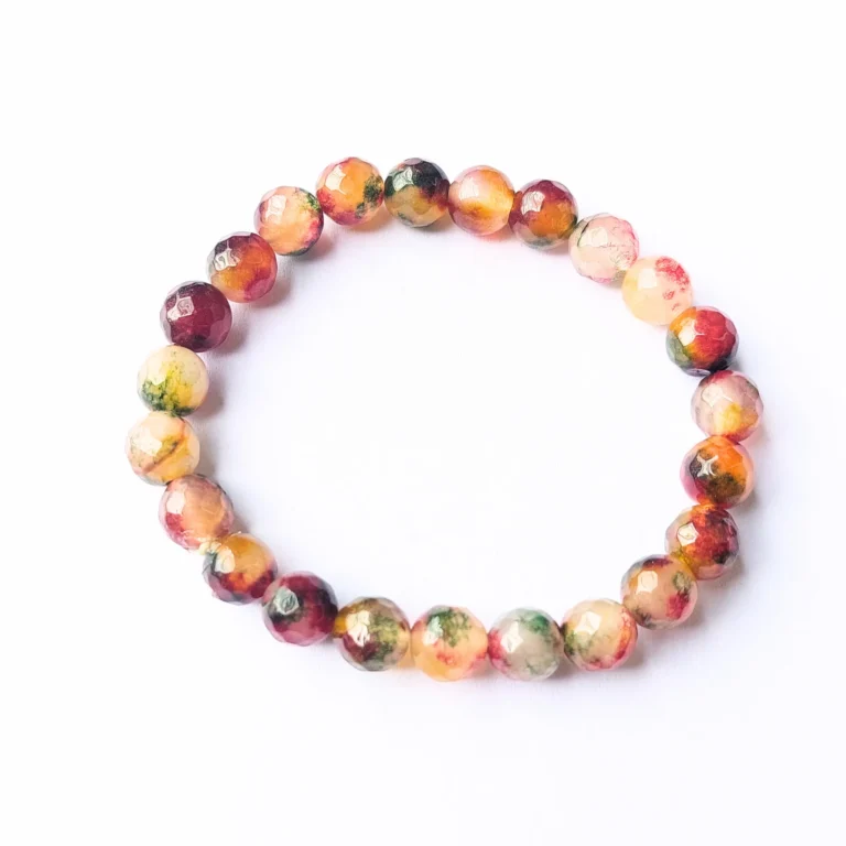 Autumn Bloom Agate Bracelet, Handmade women's fashion bracelet with unique design