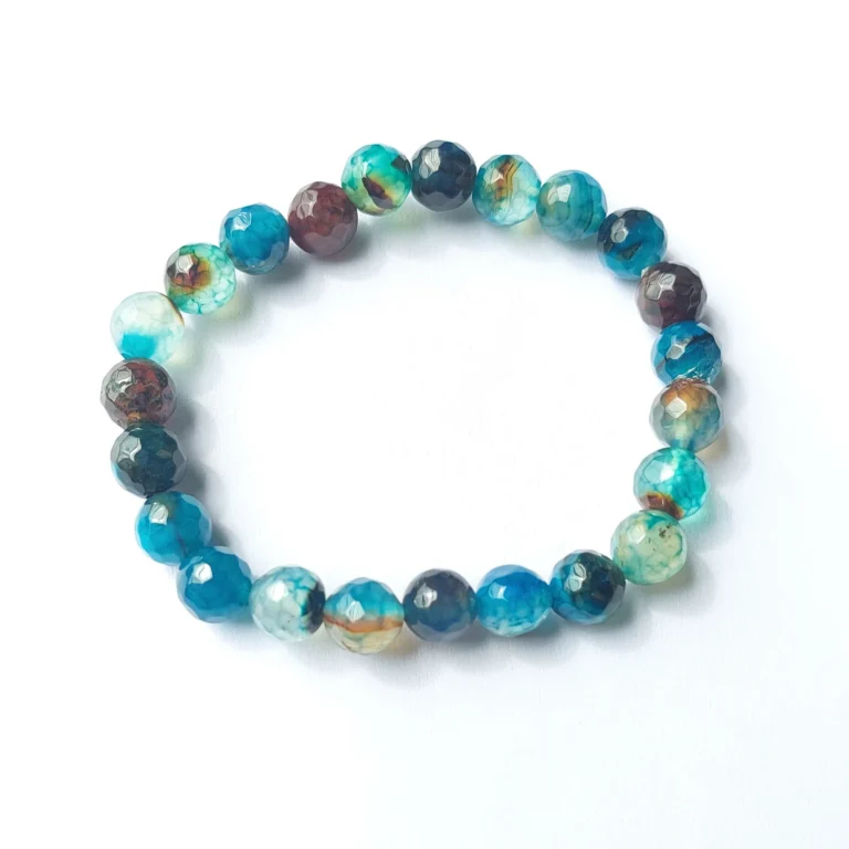 Ocean Dusk Agate Bracelet, Handmade women's fashion bracelet with unique design