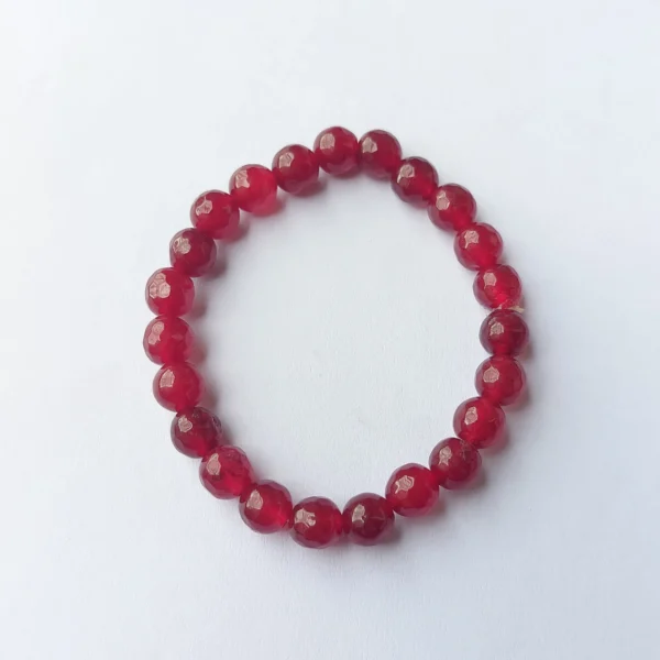 Crimson Ember Agate Bracelet, Handmade women's fashion bracelet with unique design