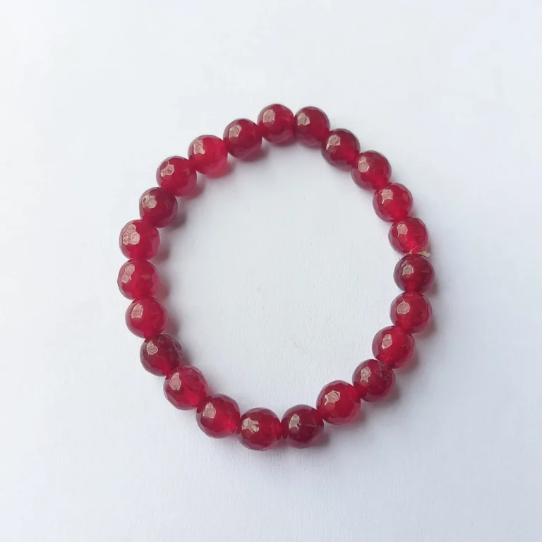 Crimson Ember Agate Bracelet, Handmade women's fashion bracelet with unique design