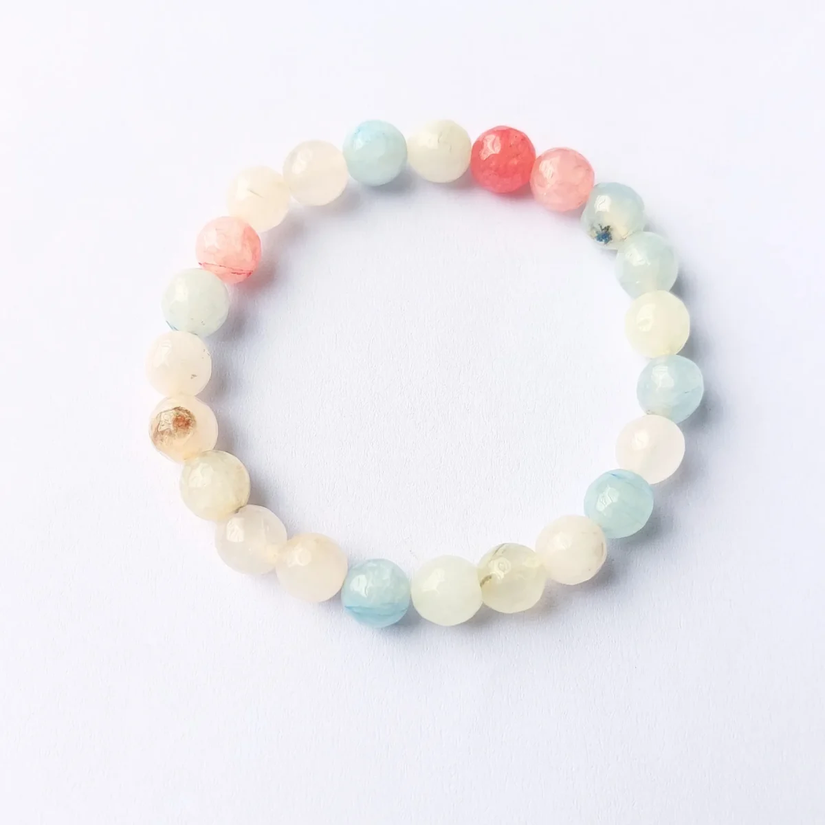 Cotton Candy Cloud Whisper Agate Bracelet, Handmade women's fashion bracelet with unique design