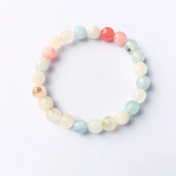 Cotton Candy Cloud Whisper Agate Bracelet, Handmade women's fashion bracelet with unique design