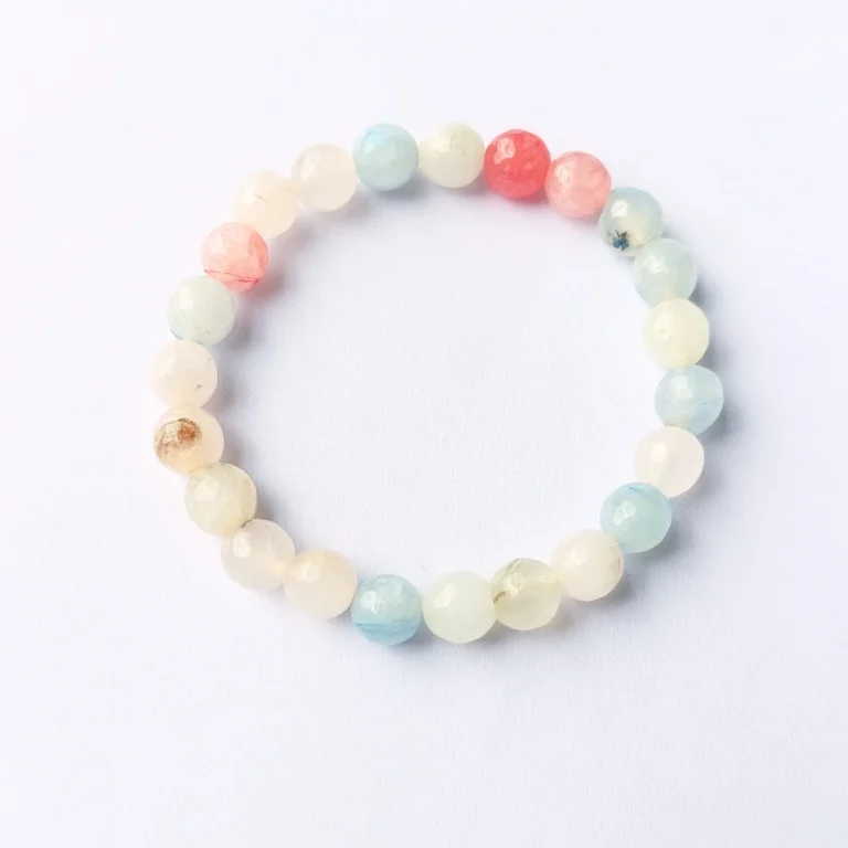 Cotton Candy Cloud Whisper Agate Bracelet, Handmade women's fashion bracelet with unique design