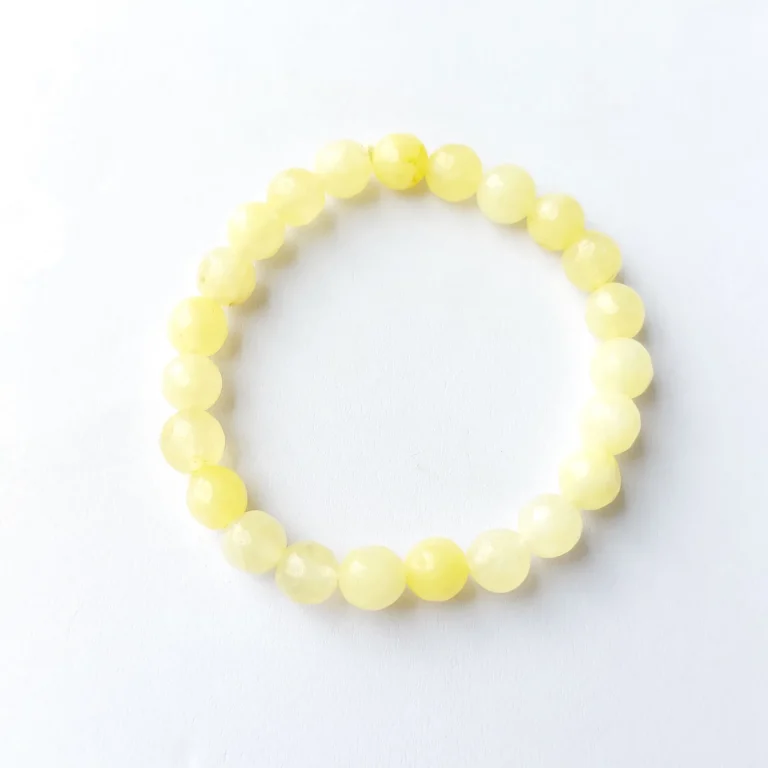 Lemon Haze Agate Bracelet, Handmade women's fashion bracelet with unique design