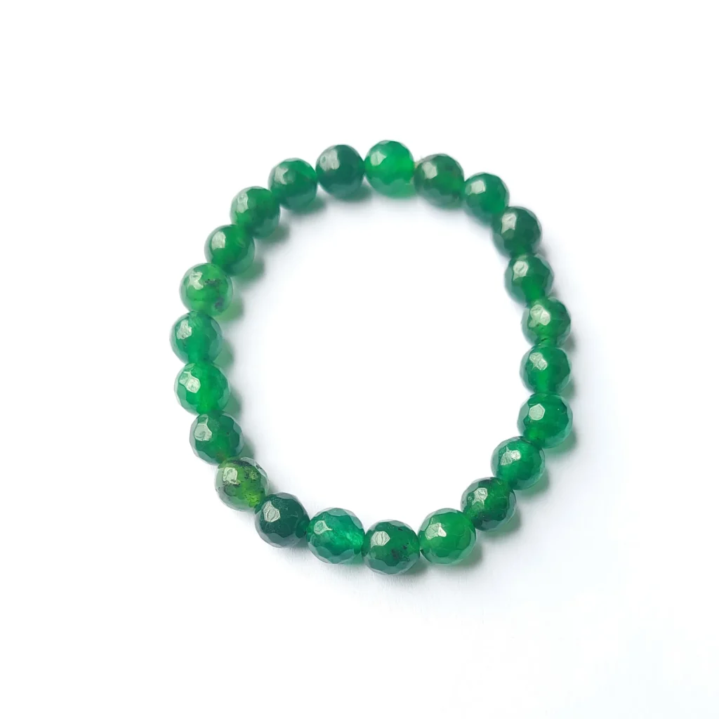 Emerald Glow Agate Bracelet, Handmade women's fashion bracelet with unique design