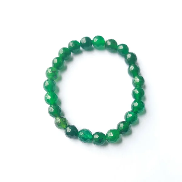 Emerald Glow Agate Bracelet, Handmade women's fashion bracelet with unique design