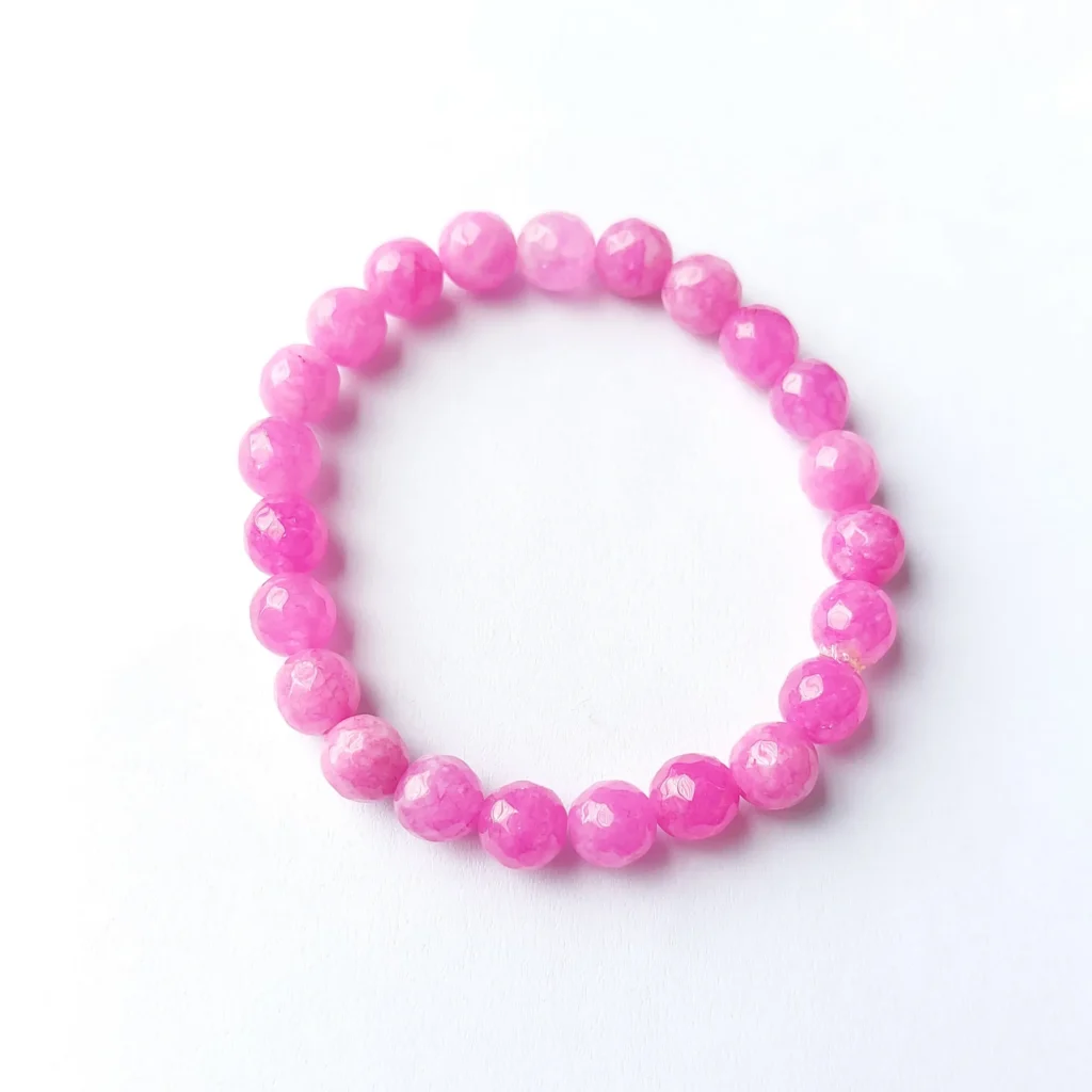 Bubblegum Bloom Agate Bracelet, Handmade women's fashion bracelet with unique design