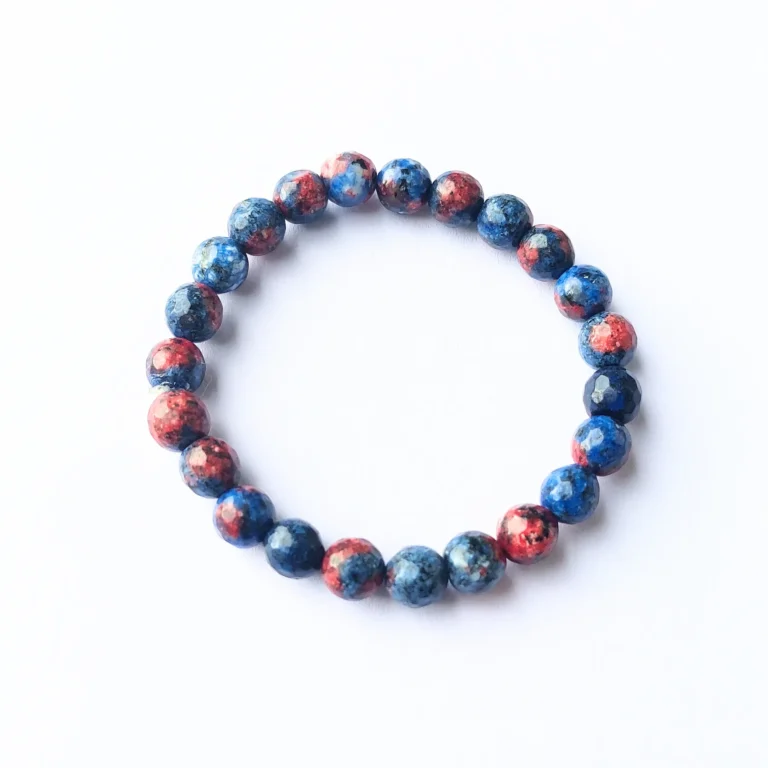 Cosmic Coral Agate Bracelet, Handmade women's fashion bracelet with unique design