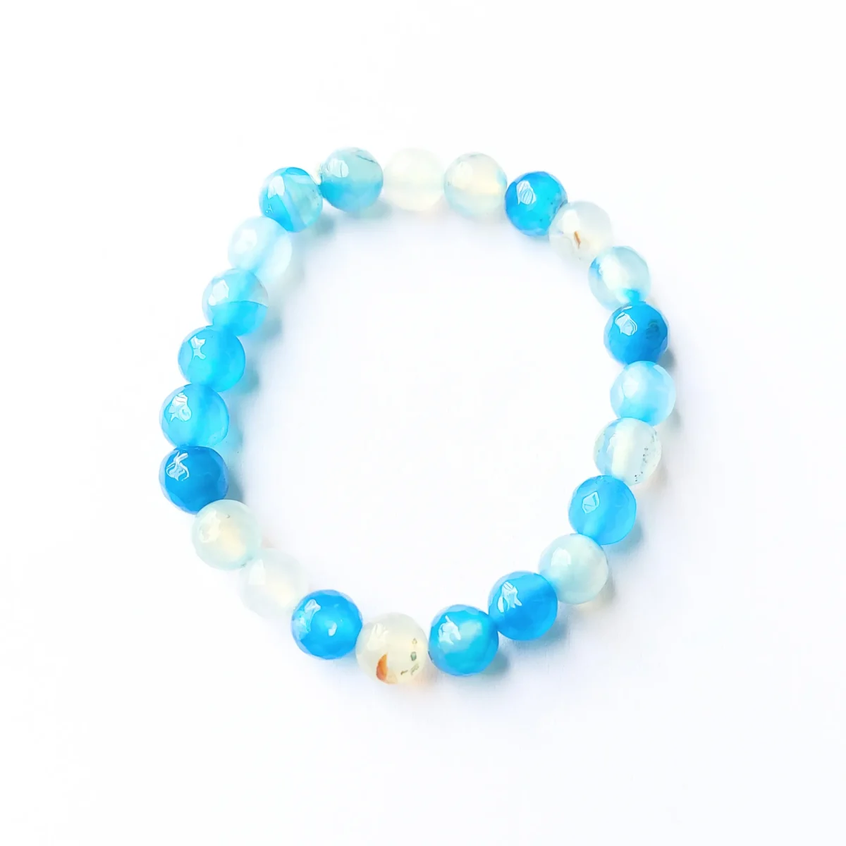 Sky Pearl Agate Bracelet, Handmade women's fashion bracelet with unique design