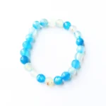Sky Pearl Agate Bracelet, Handmade women's fashion bracelet with unique design