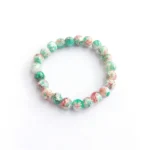 Blossom Fields Printed Glass Bead Bracelet, Handmade women's fashion bracelet with unique design