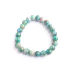 Verdant Mirage Printed Glass Bead Bracelet, Handmade women's fashion bracelet with unique design